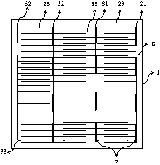 Interdigital electrode for solar battery