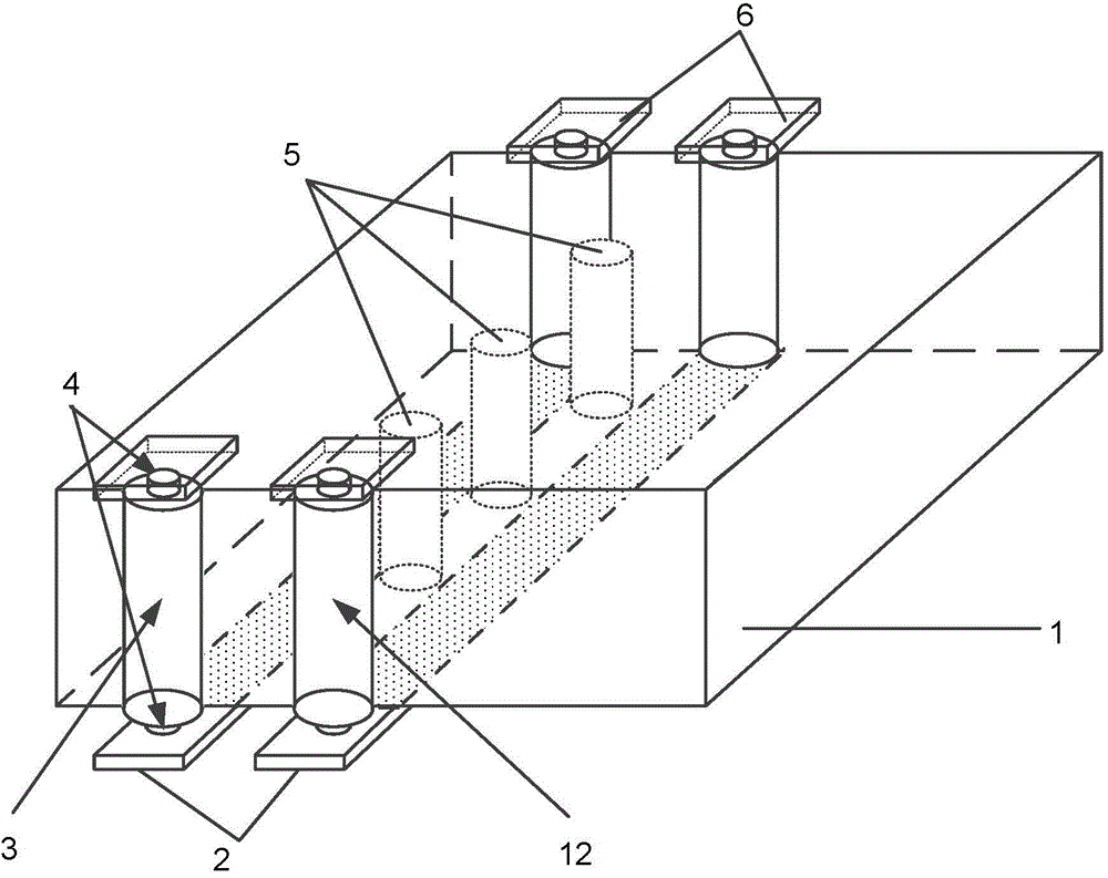 TSV (through silicon via) electrical characteristic measuring structure based on de-embedding method