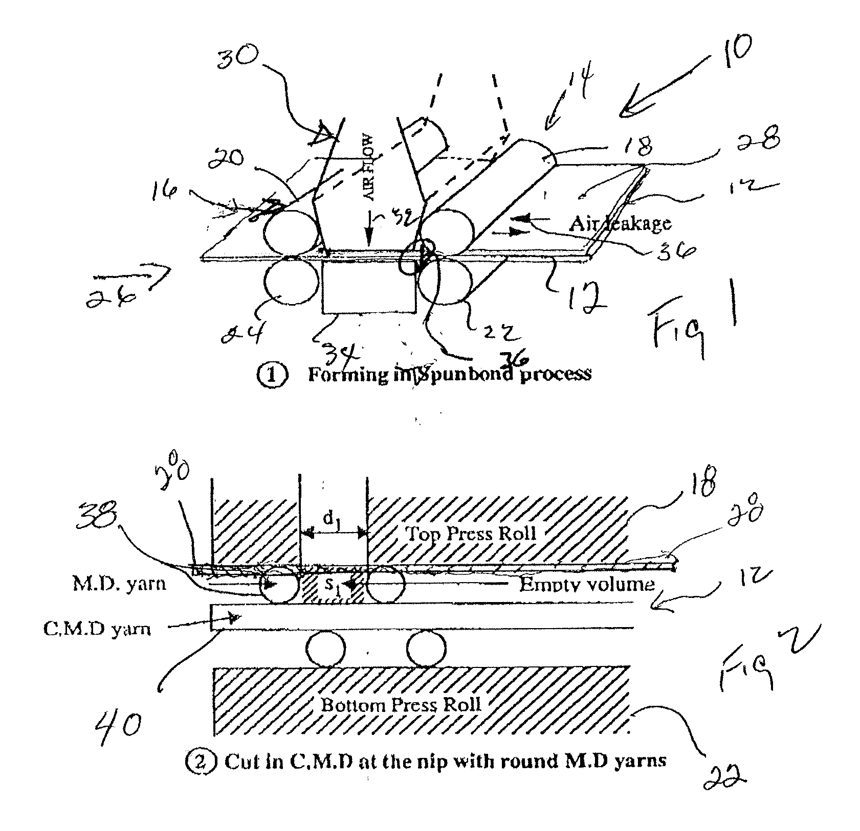 Fabric Comprising Shaped Conductive Monofilament Used in the Production of Non-Woven Fabrics