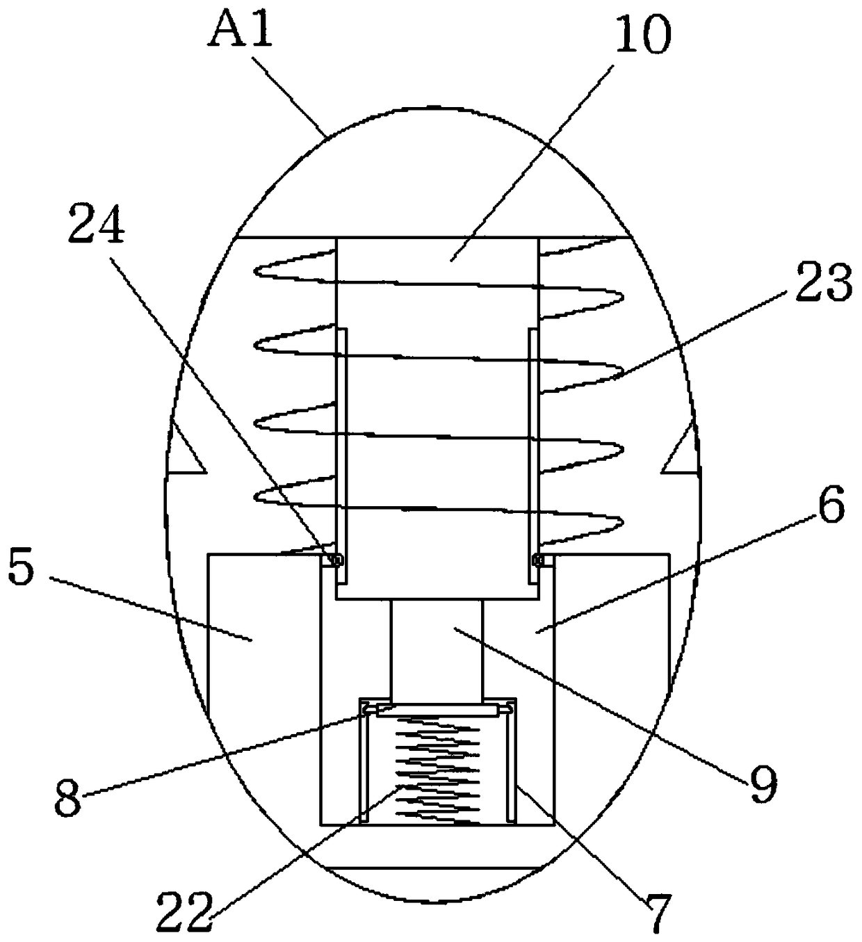 Buffer device for free forging double-arm electro-hydraulic hammer