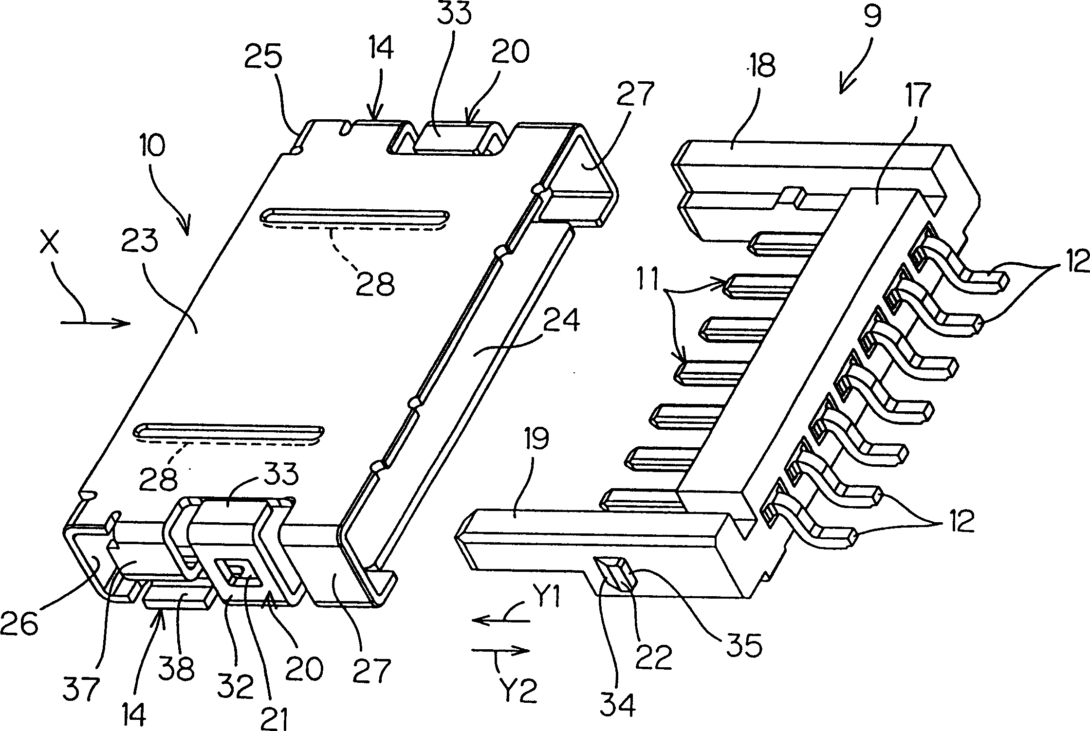 Connector for printed wiring board