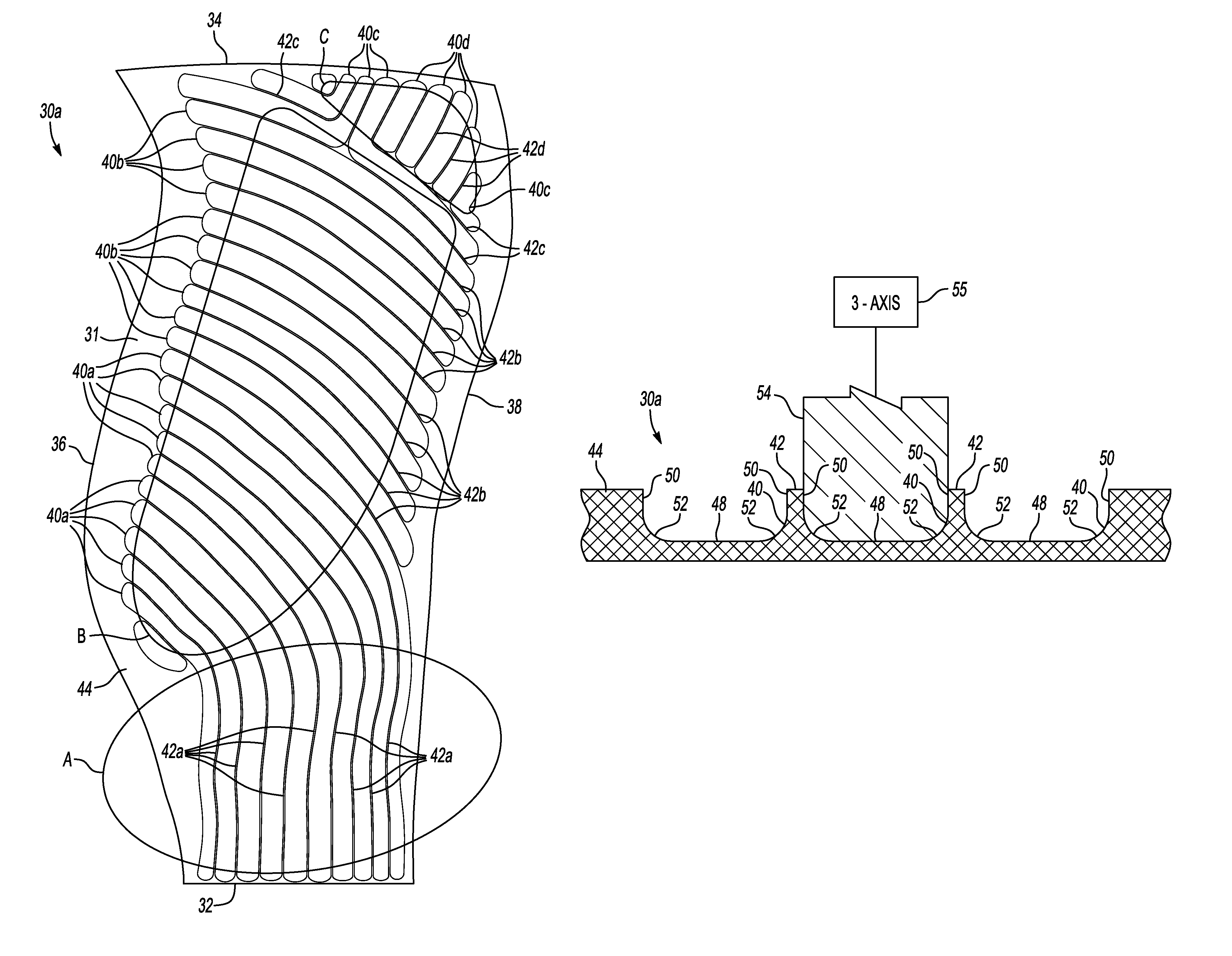 Method for making a hollow fan blade with machined internal cavities