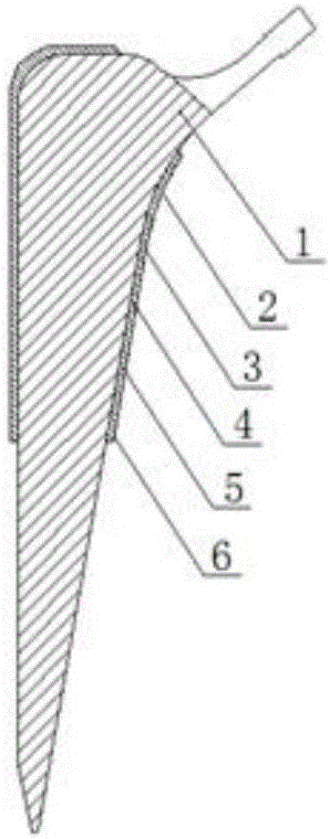 Hip prosthesis handle surface nanometer biological active coating and preparing method thereof