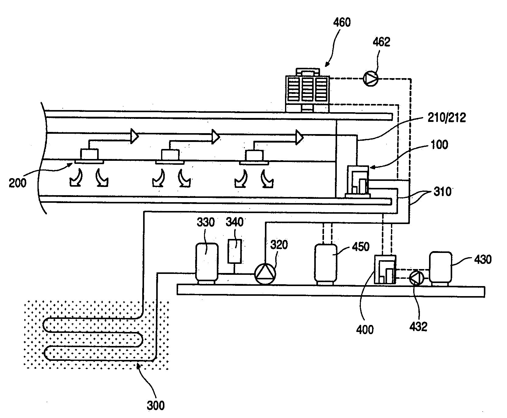 Air conditioning system using ground heat