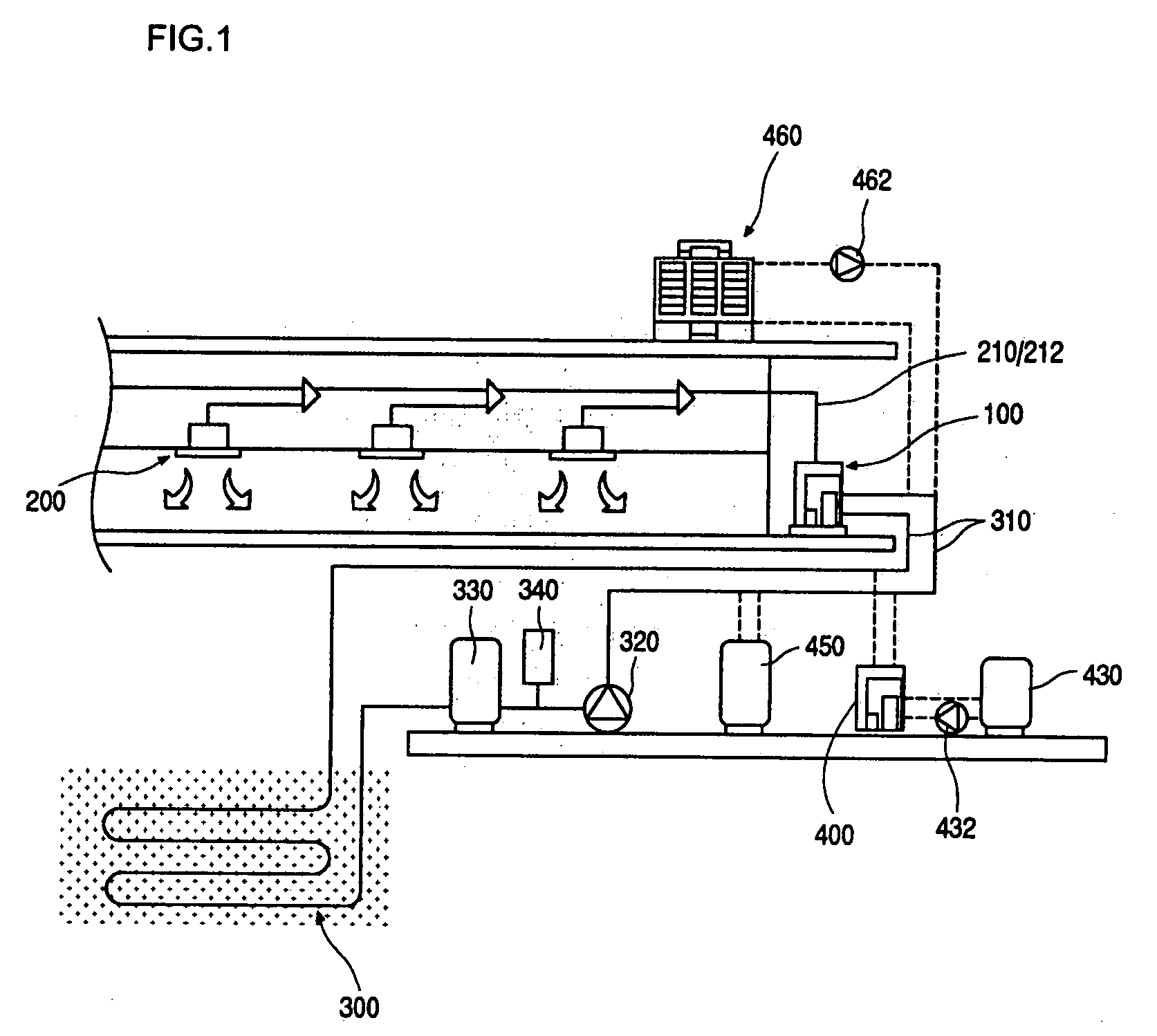 Air conditioning system using ground heat