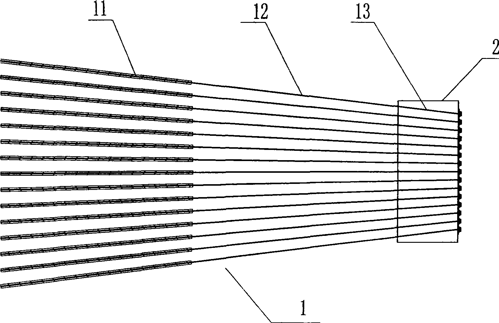 Bearing rope anchor of cable crane and its construction method