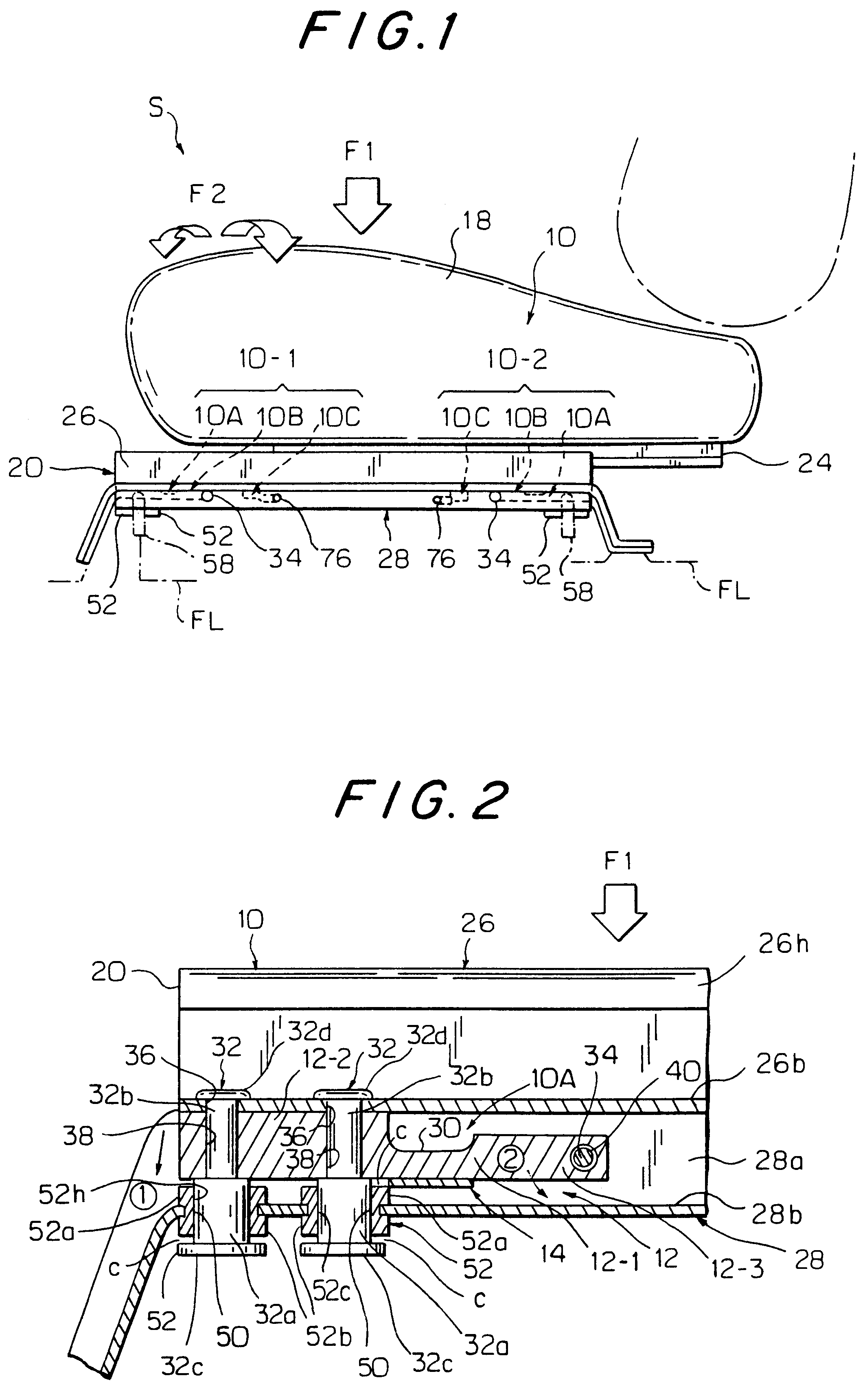 Load detection structure for vehicle seat