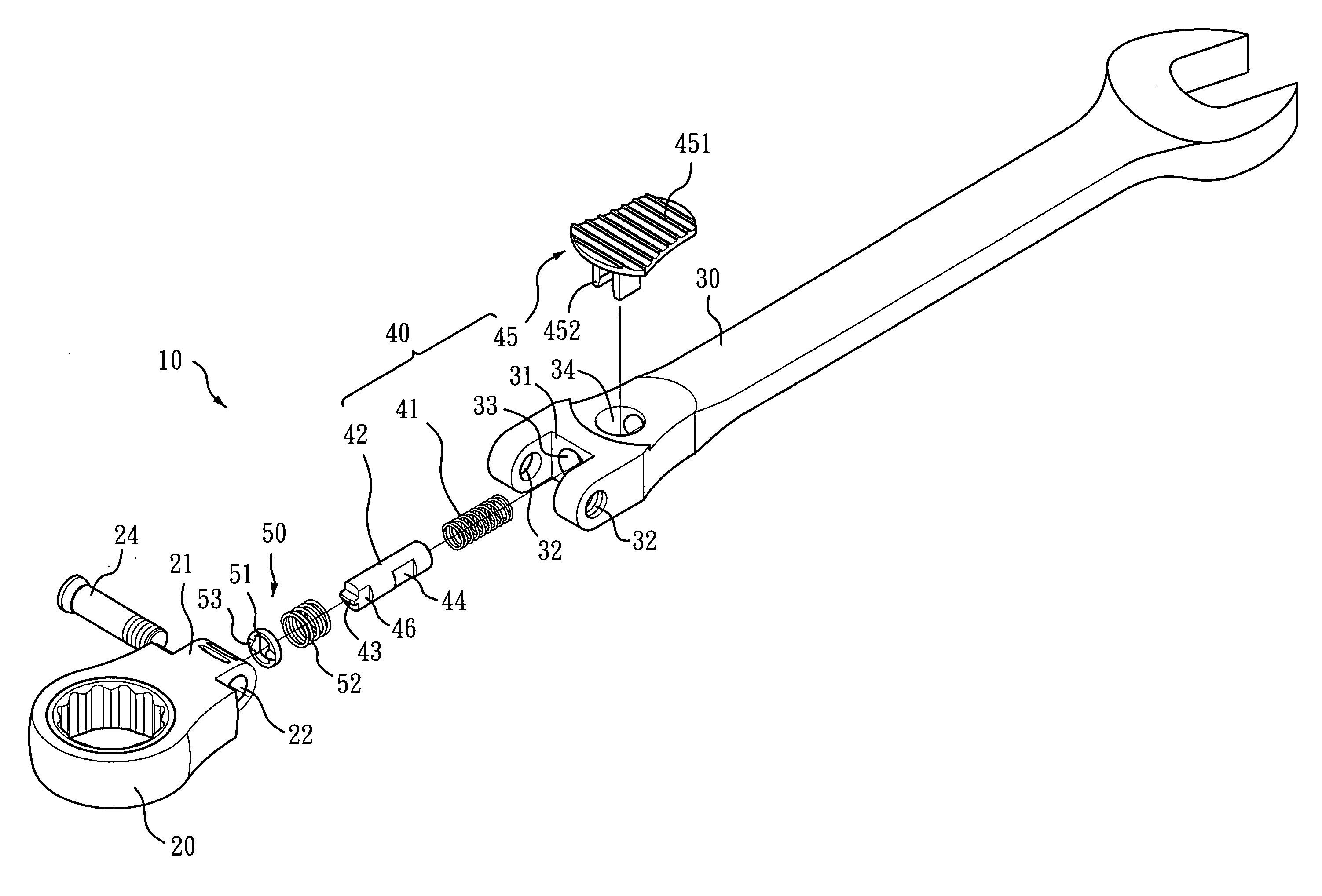 Hand tool having an adjustable head with joint lock mechanism