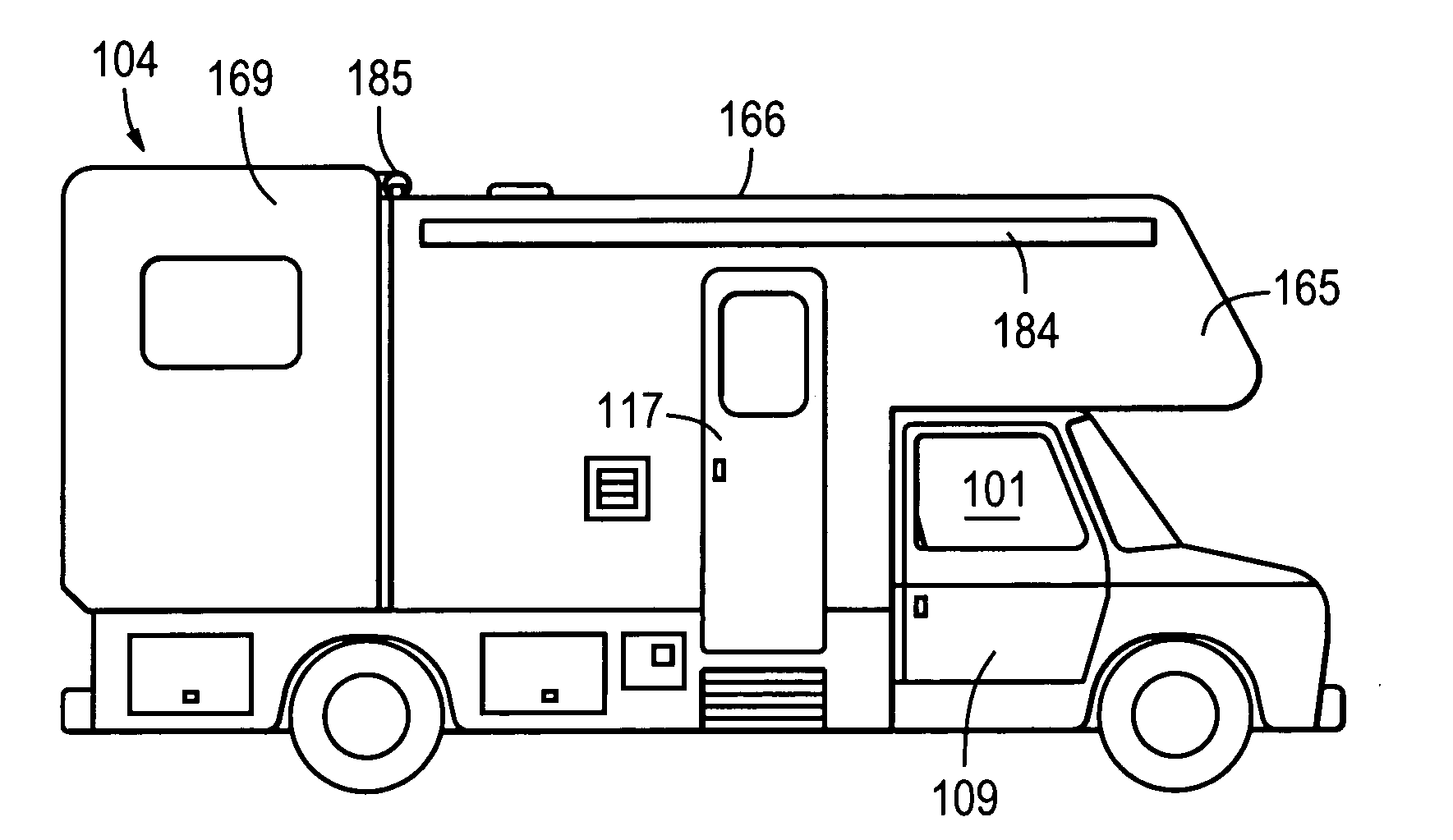 Recreational vehicle with expandable living area