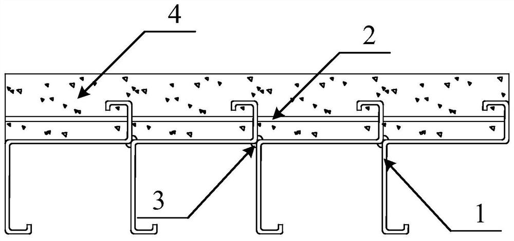 Tough combined bridge deck composed of cold-bent Z-shaped steel