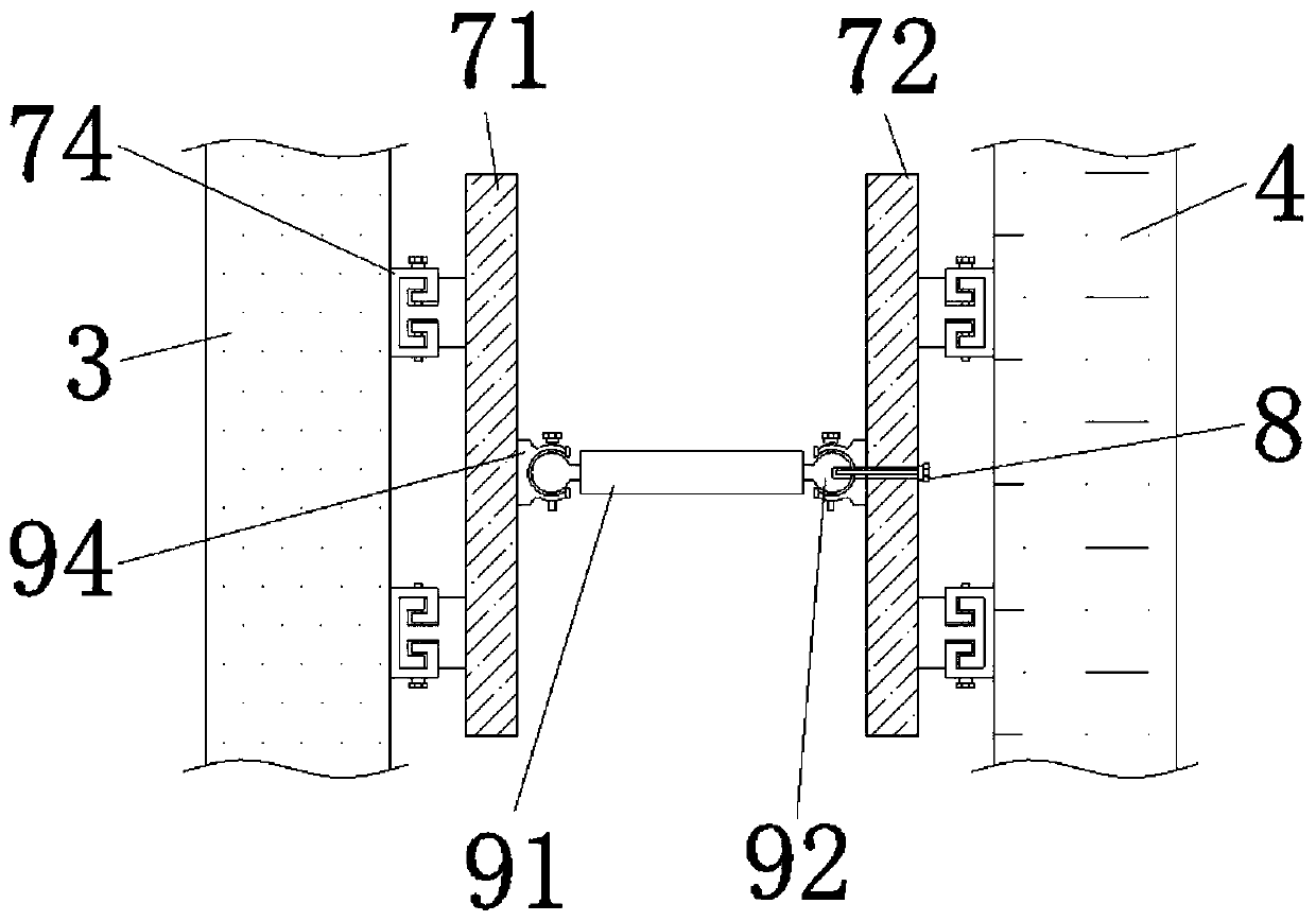 Internal and external wall steel structural keel connecting structure