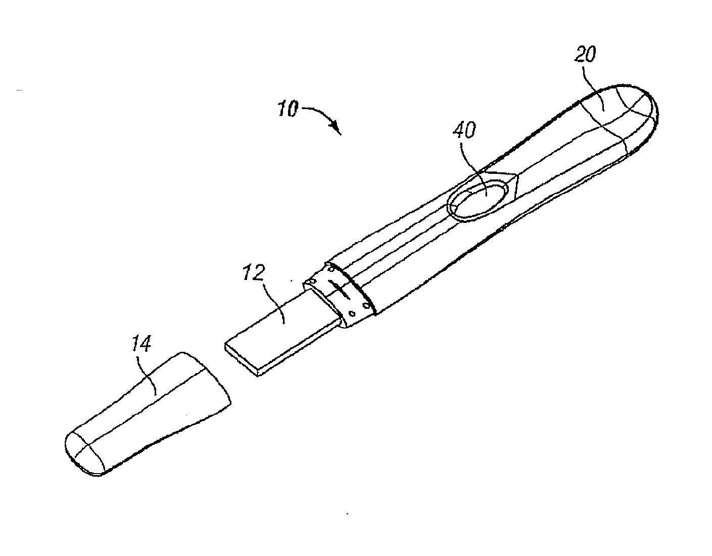 Diagnostic test device with audible feedback