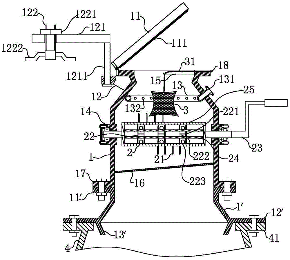 Mobile filling device for solid hazardous chemical substances