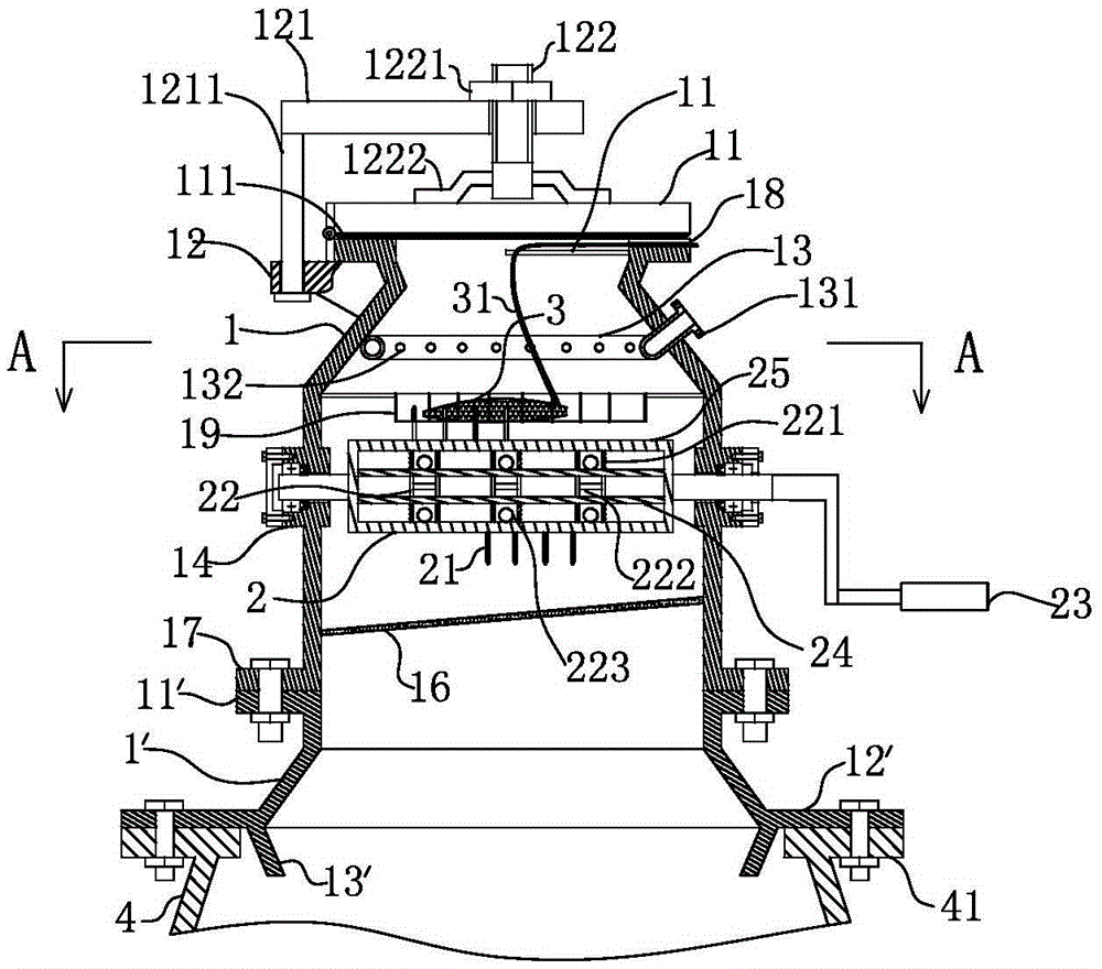 Mobile filling device for solid hazardous chemical substances