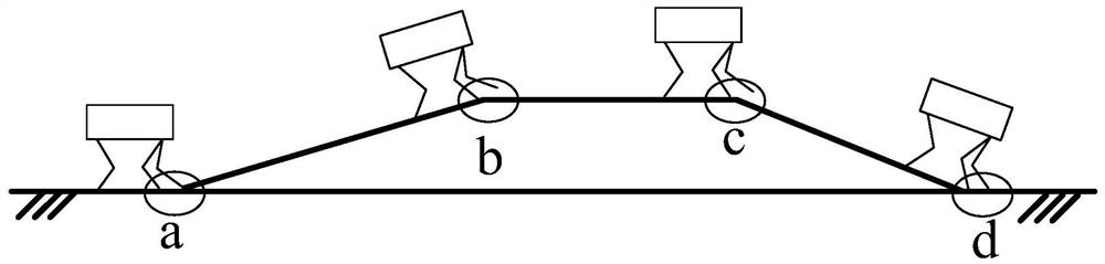 Method and device for motion transition of a multi-legged robot