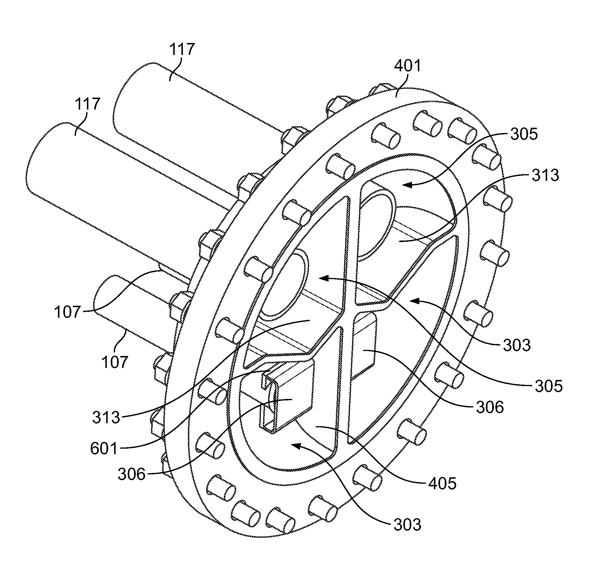 Direct expansion cooler high velocity dished head