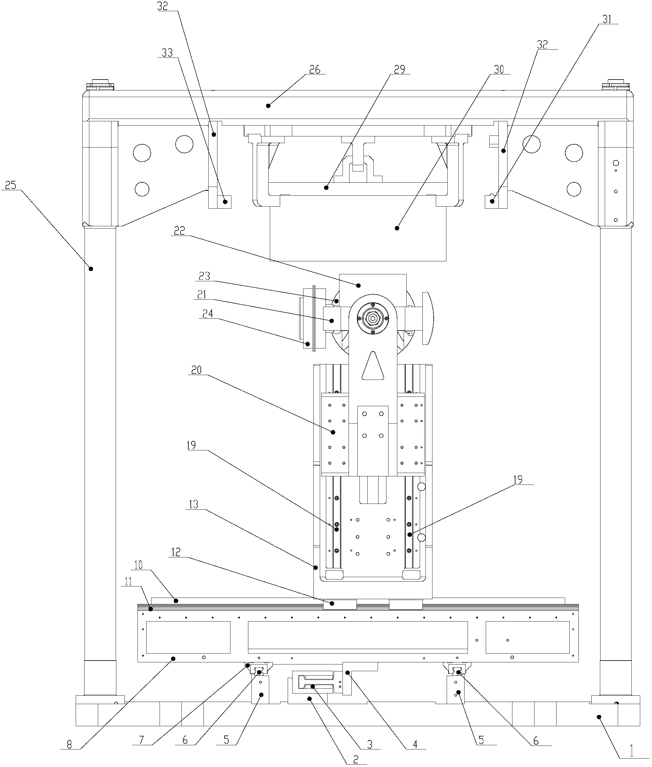 High-precision five-axis ion beam machining device with high dynamic performance and control method thereof