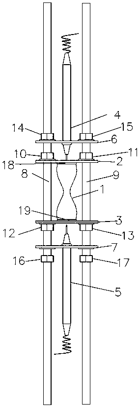 A micro-resistance measuring fixture device for detecting metal material damage and its use method