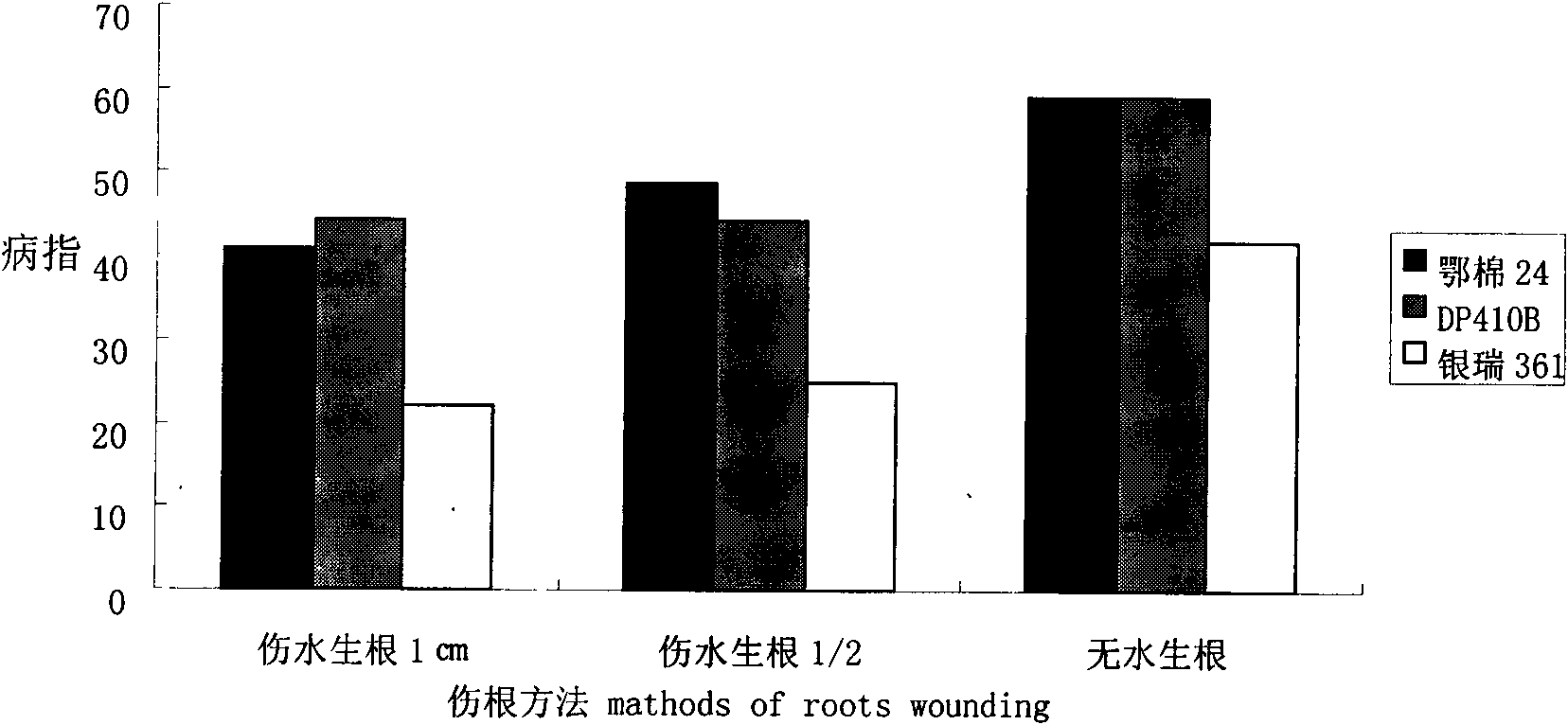 Cotton verticillium wilt resistant seedling stage identification method