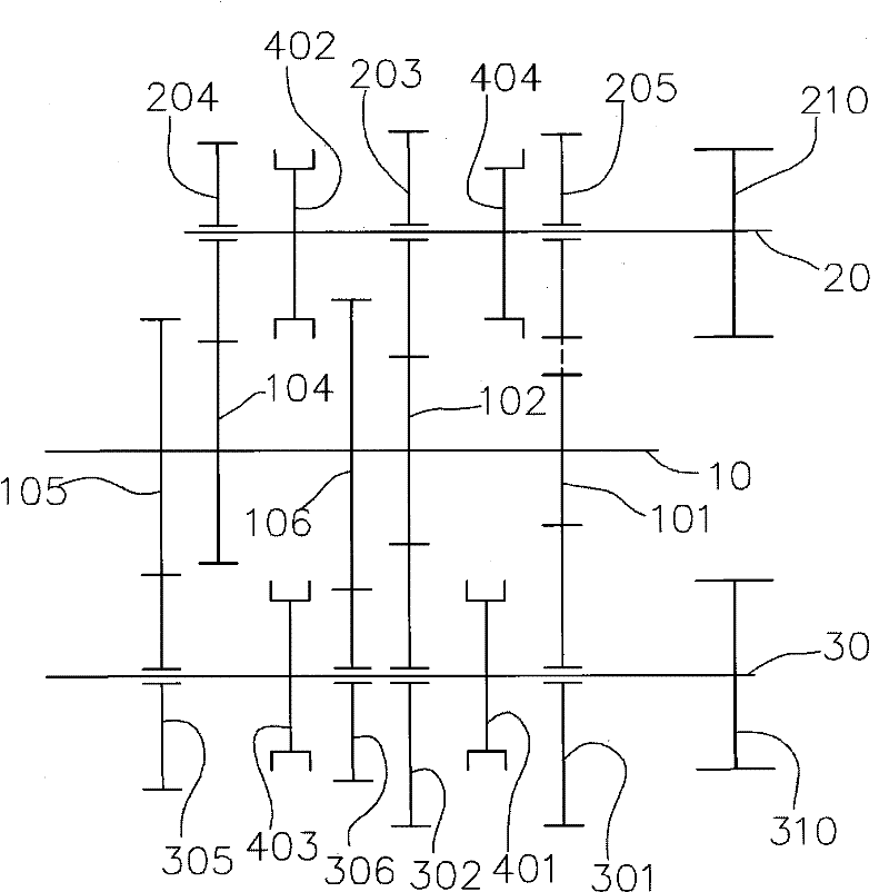 Arrangement structure of transmission gear shaft system