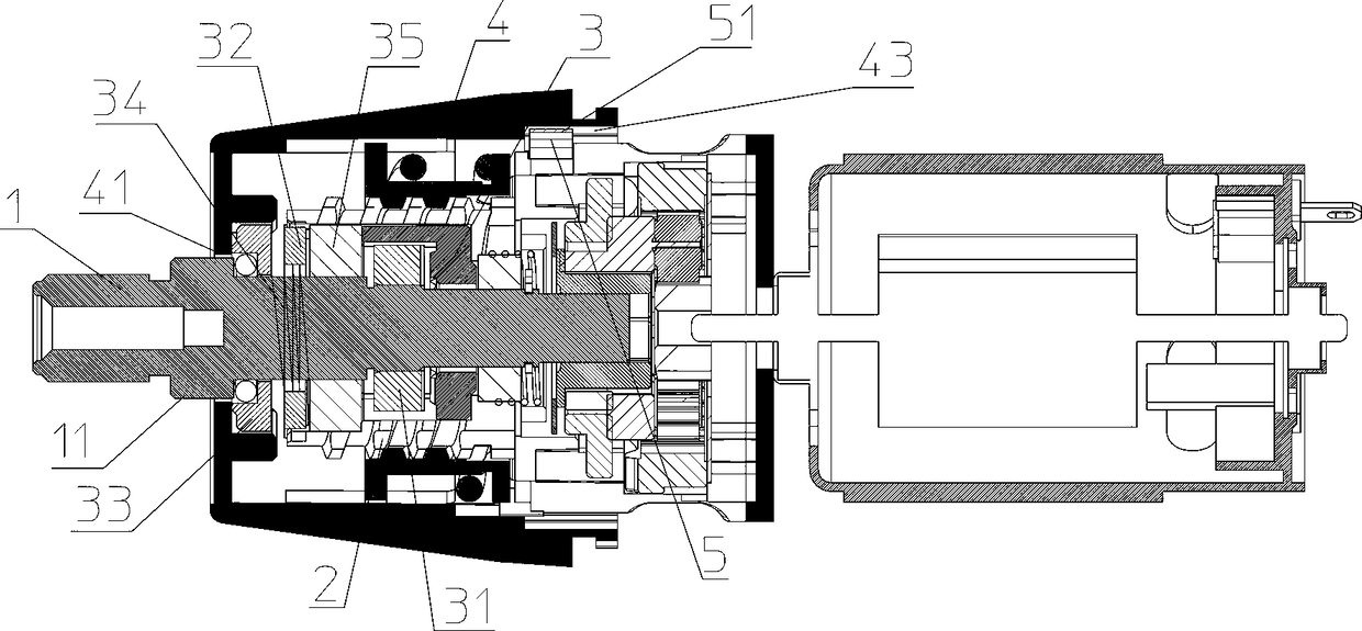 The impact mechanism in the impact drill