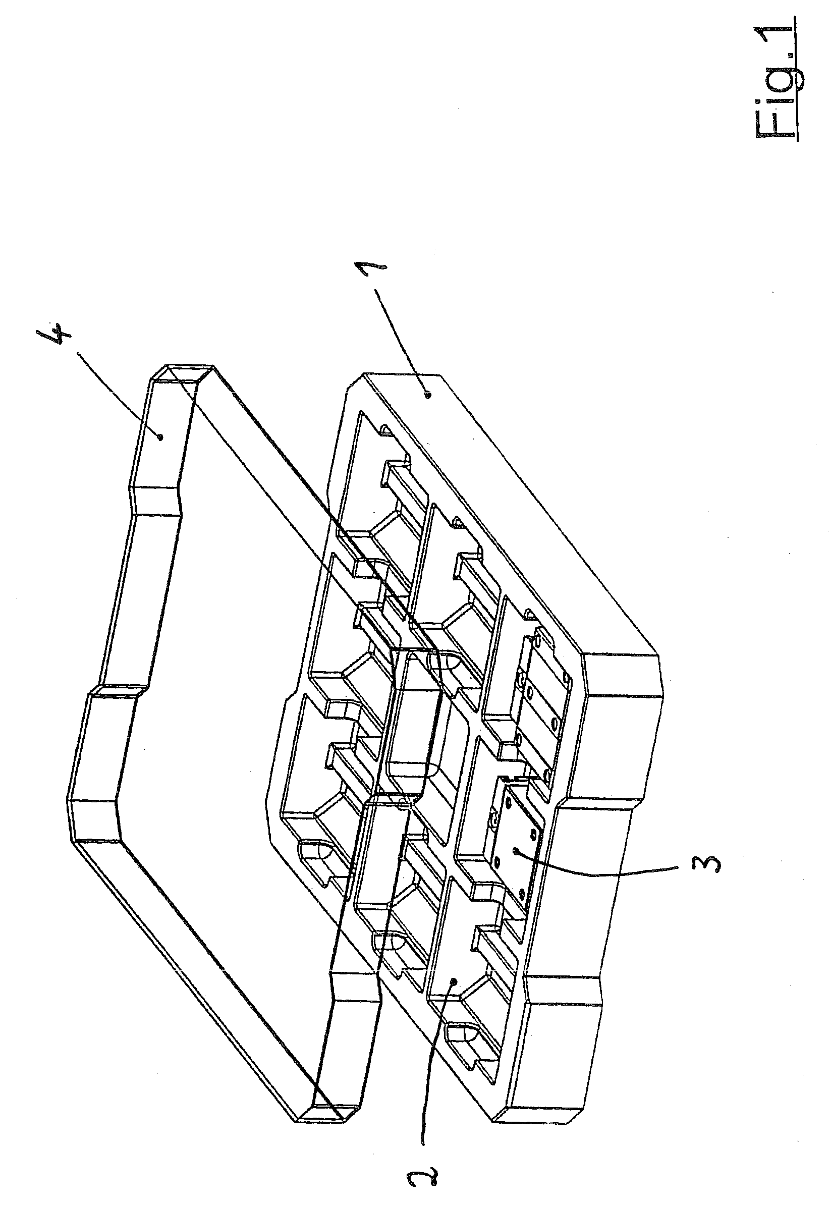 Palletlike arrangement for packaging goods