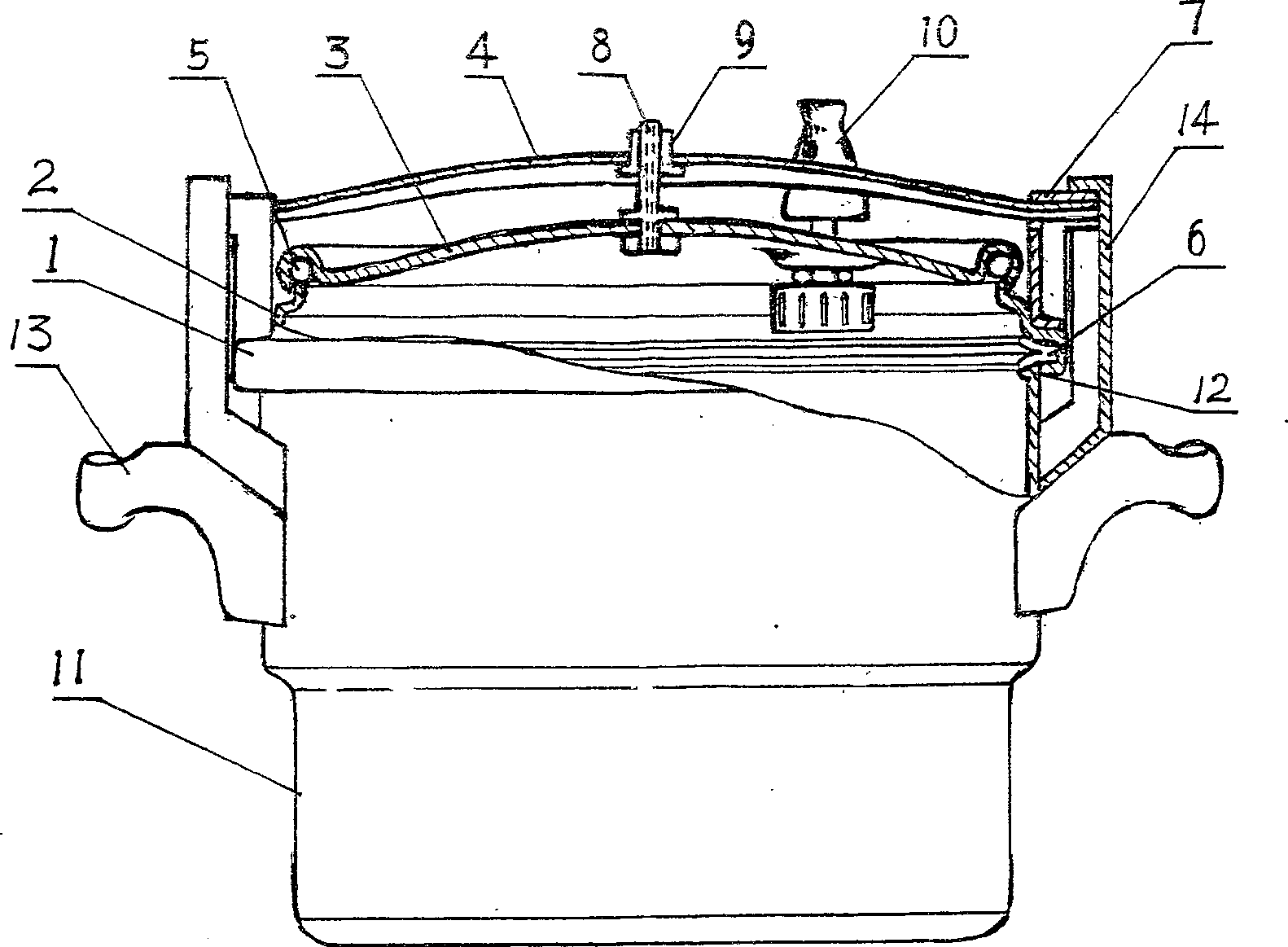 Cross beam pressure cooker folding with convenience