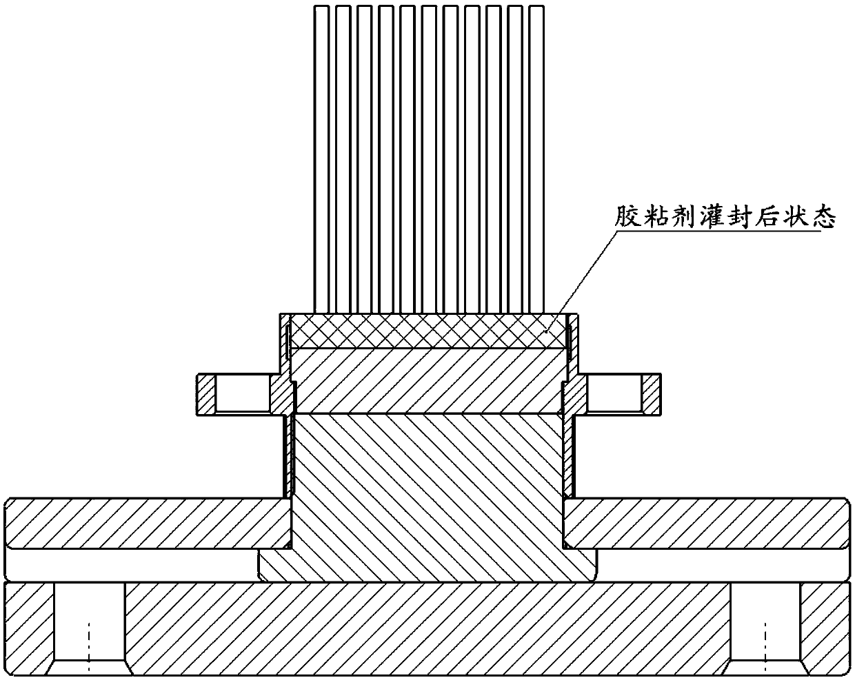 Technological method for encapsulating micro-rectangular jack electric connector