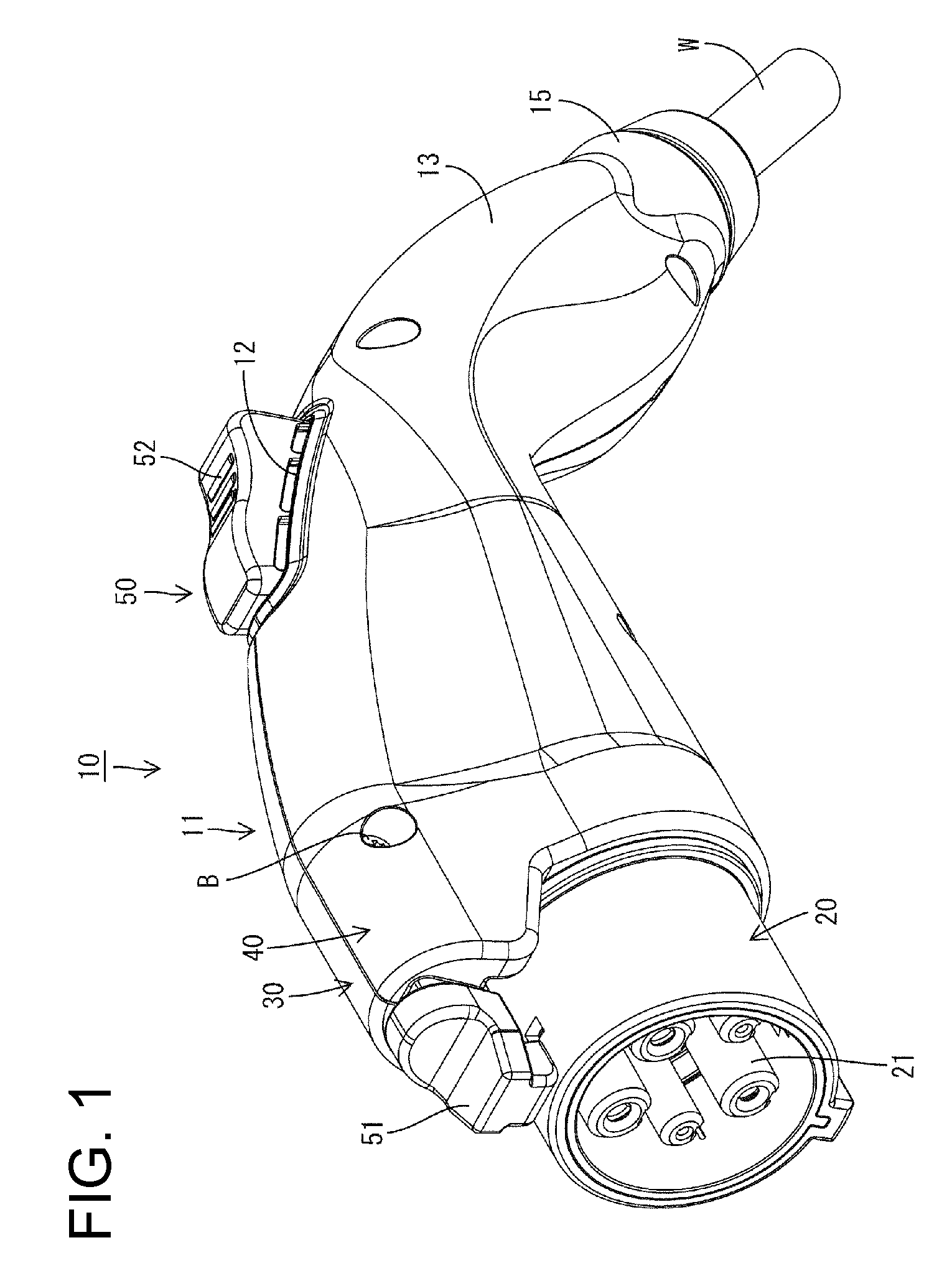 Charging connector having a housing having a cover and a base with positioning projections