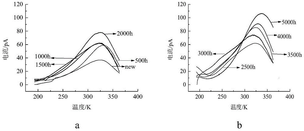 Composite insulator artificial aging test assessment method based on thermally stimulated current characteristics