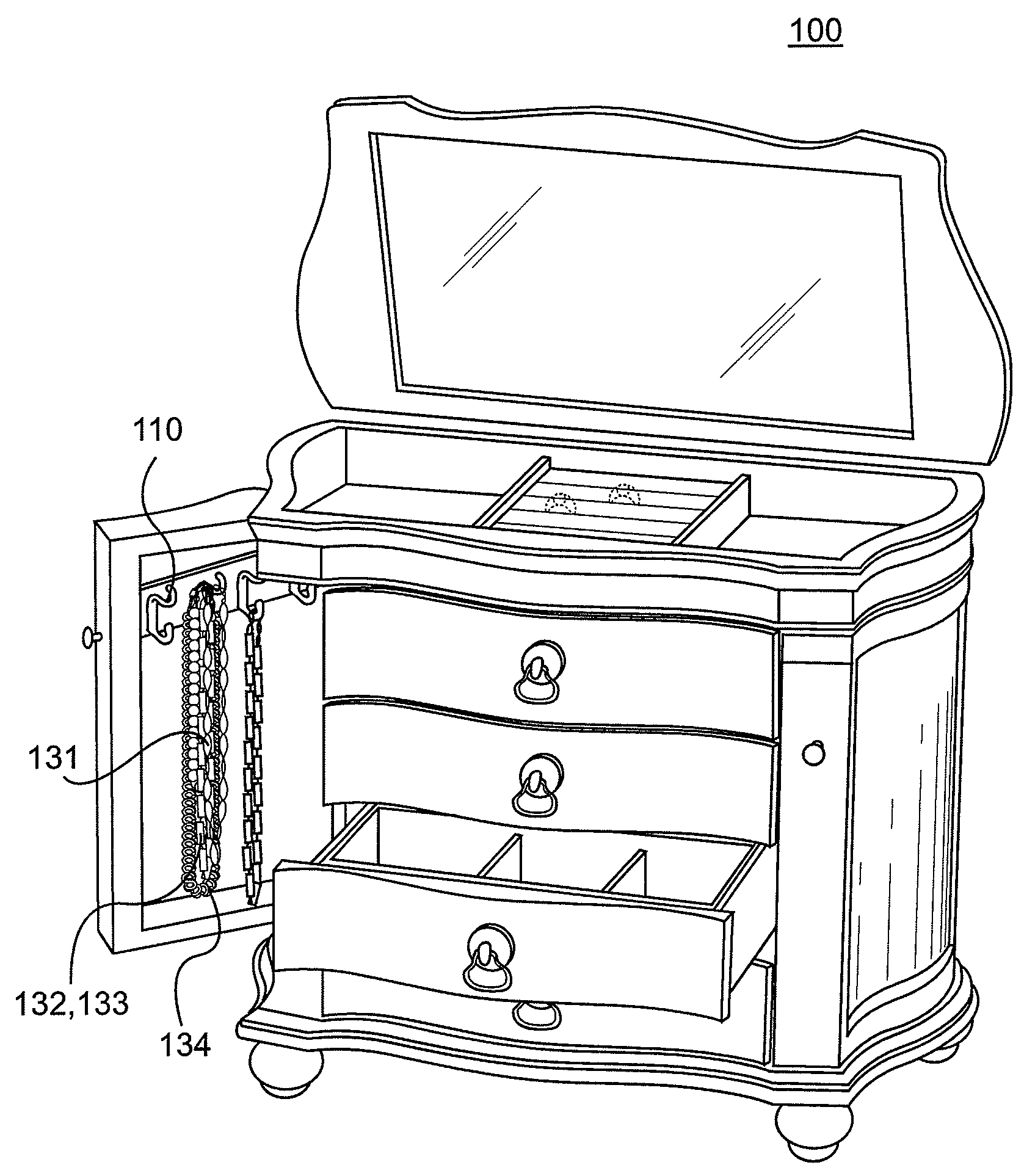 Easy access and multi-view jewelry box