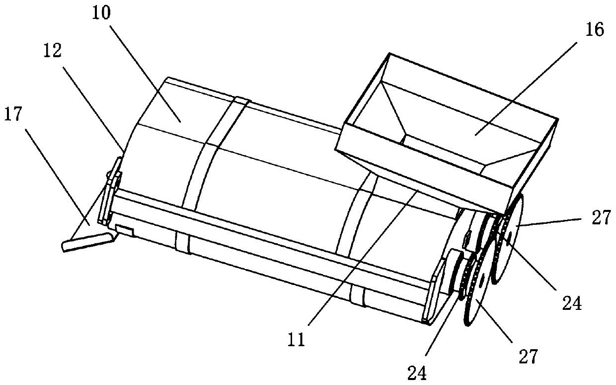 Closed slurry extruding type stirring device and seedling culture slurry machine with same