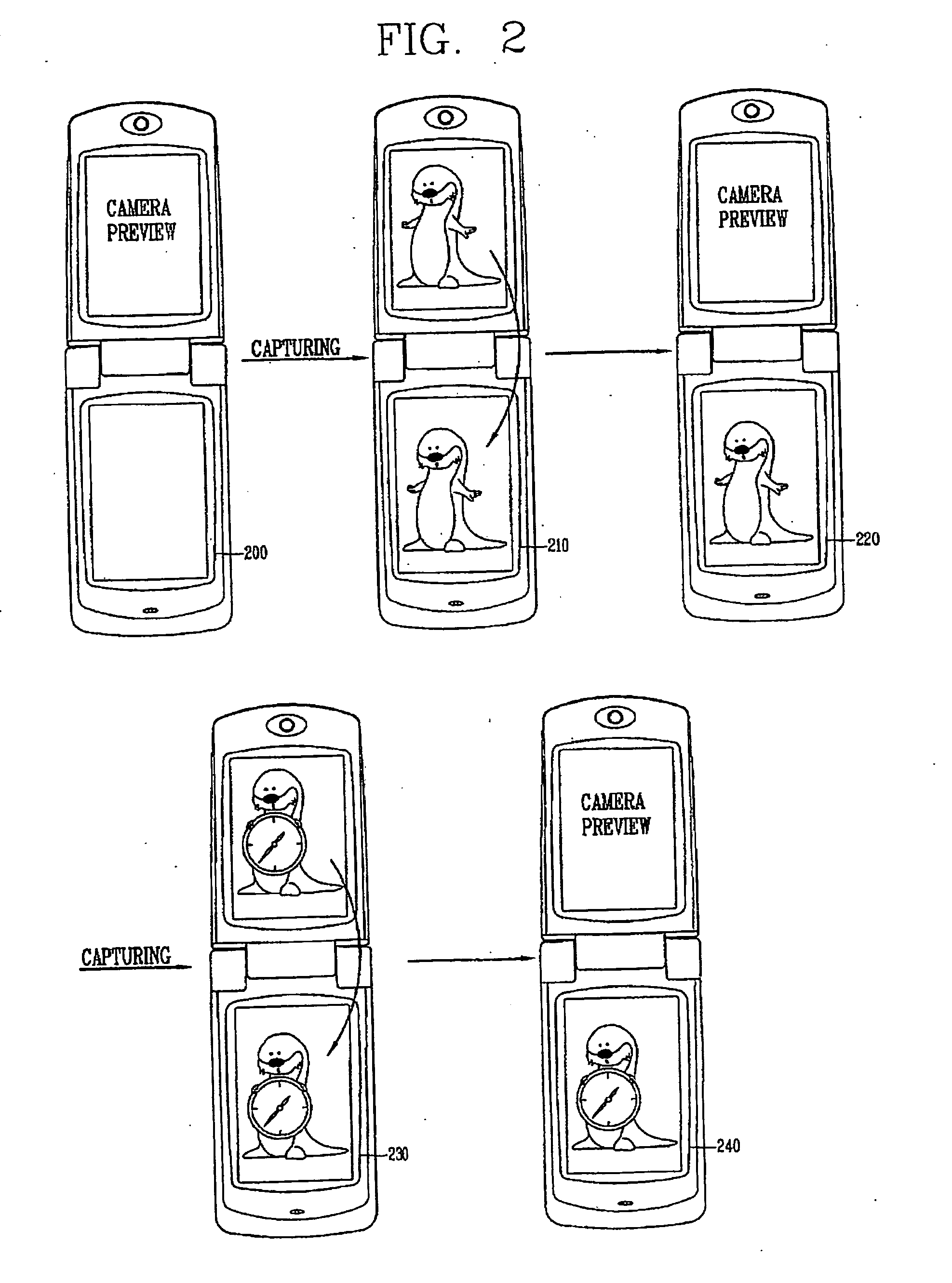 Mobile communication terminal with dual-display unit having function of editing captured image and method thereof