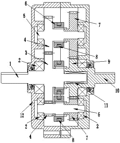 Motor multi-gear power transmission device