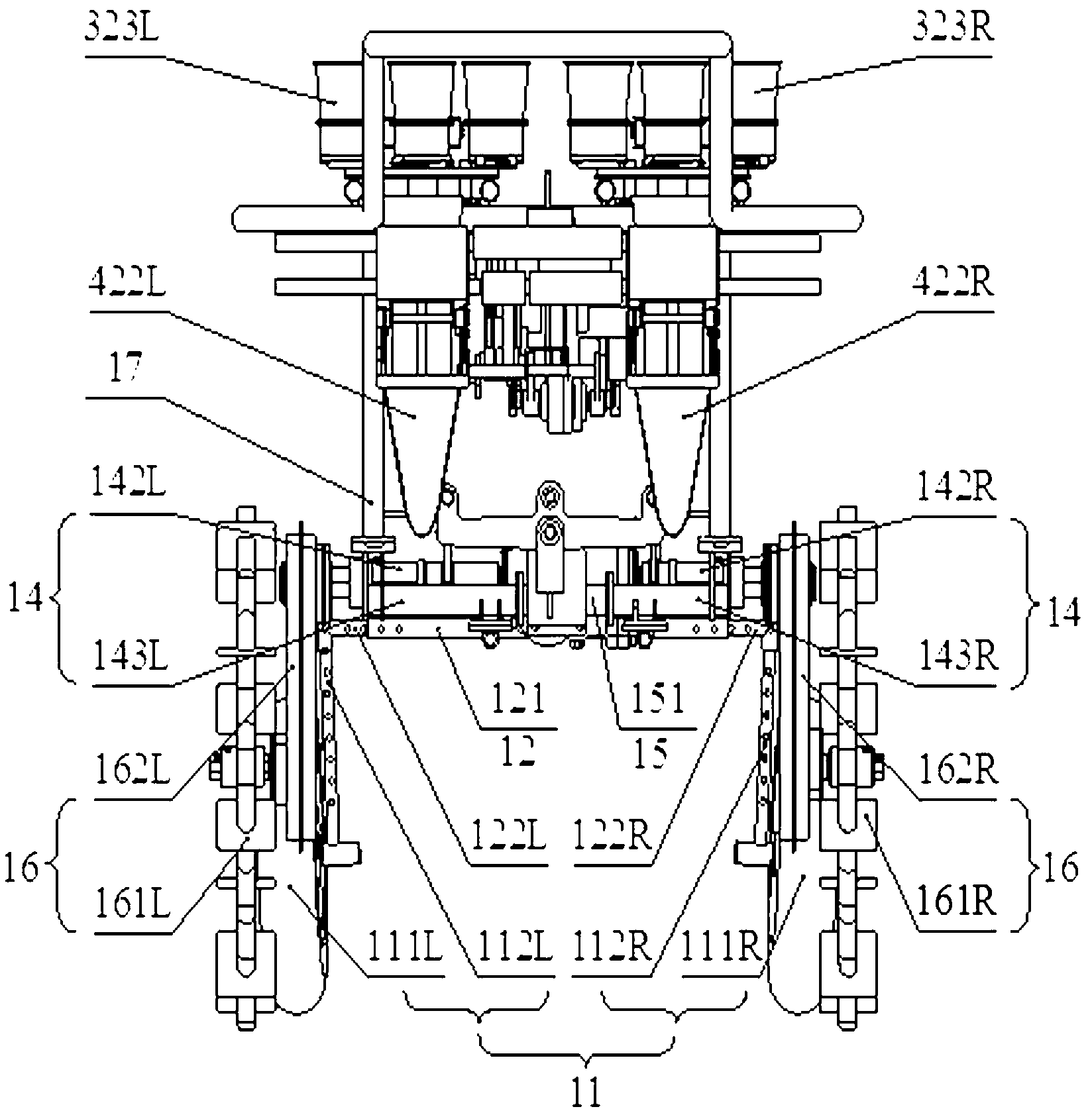 Single-pass single-way single-row or double-row variable self-propelled seedling transplanter