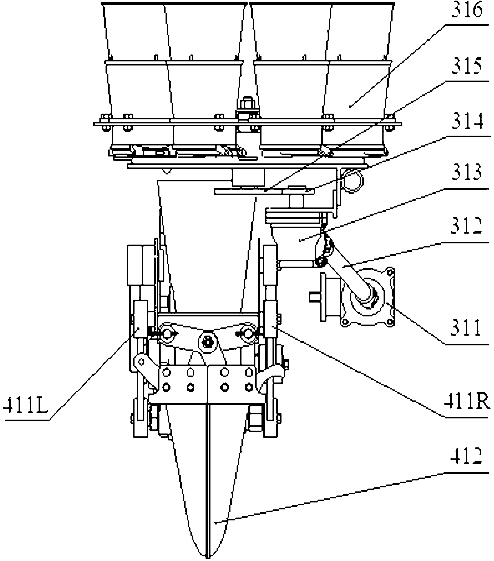 Single-pass single-way single-row or double-row variable self-propelled seedling transplanter