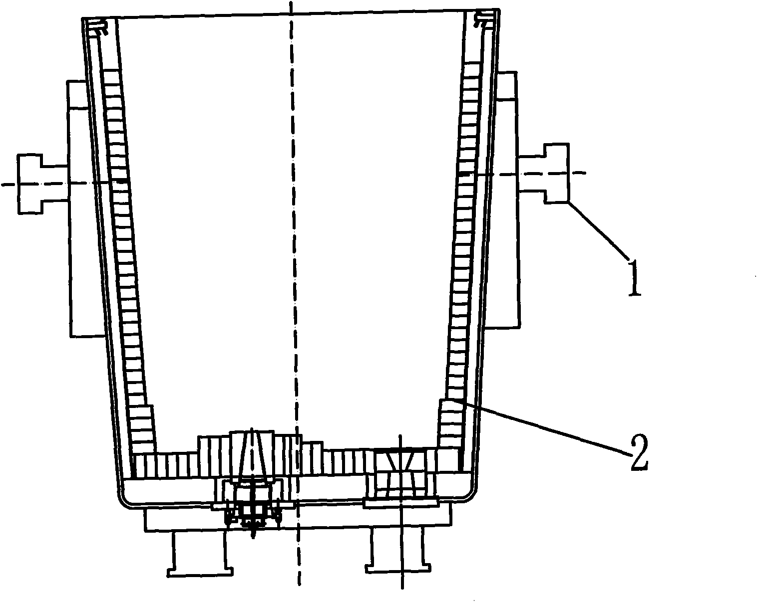 Novel slope-forming brick for wall of ladle and slope forming process