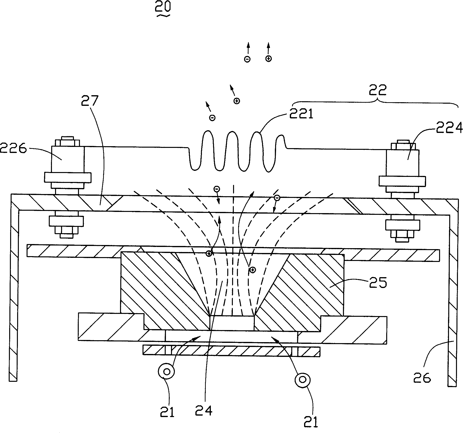 Non-grid ion plating aide