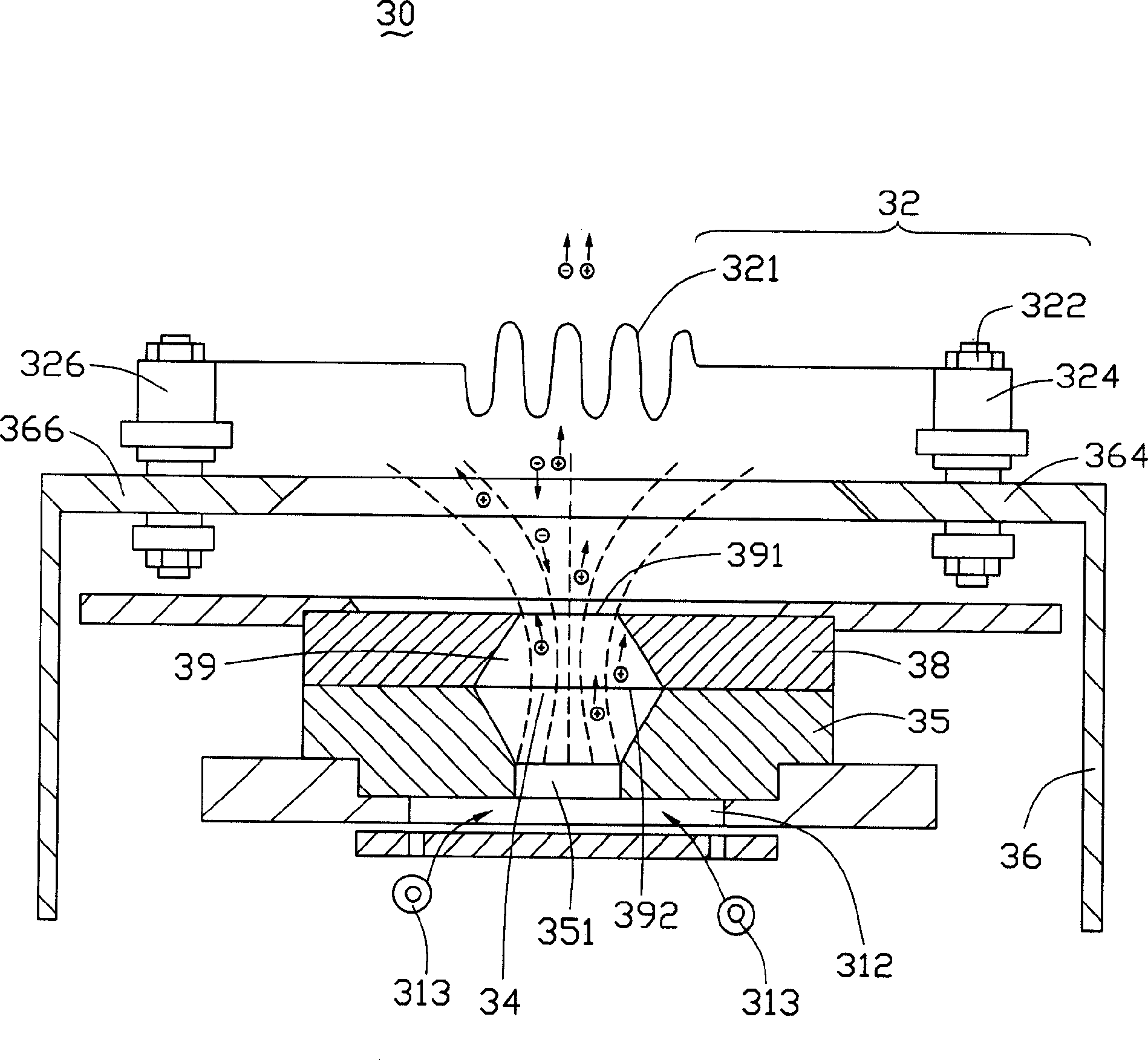 Non-grid ion plating aide