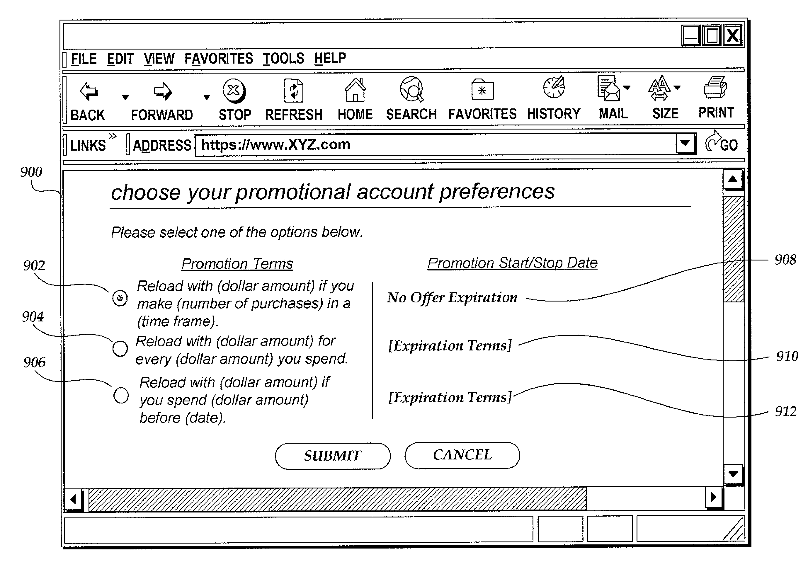 Method and apparatus for automatically reloading a stored value card