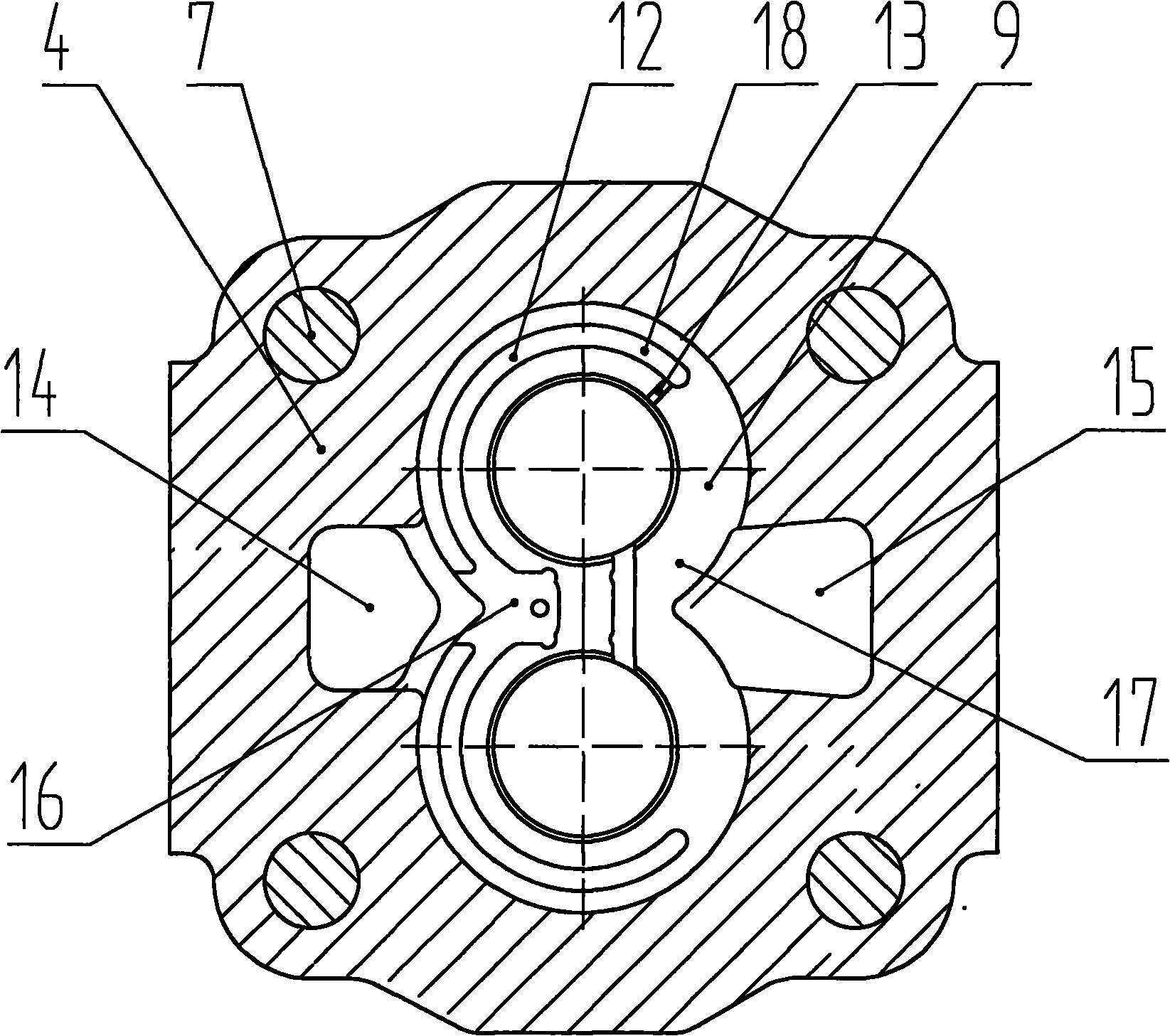 High-pressure gear pump with intermediate-pressure bearing lubrication