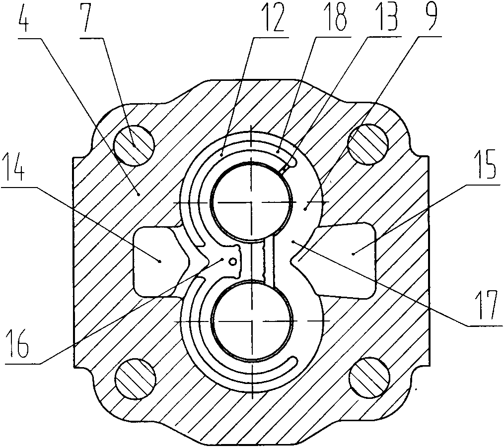 High-pressure gear pump with intermediate-pressure bearing lubrication