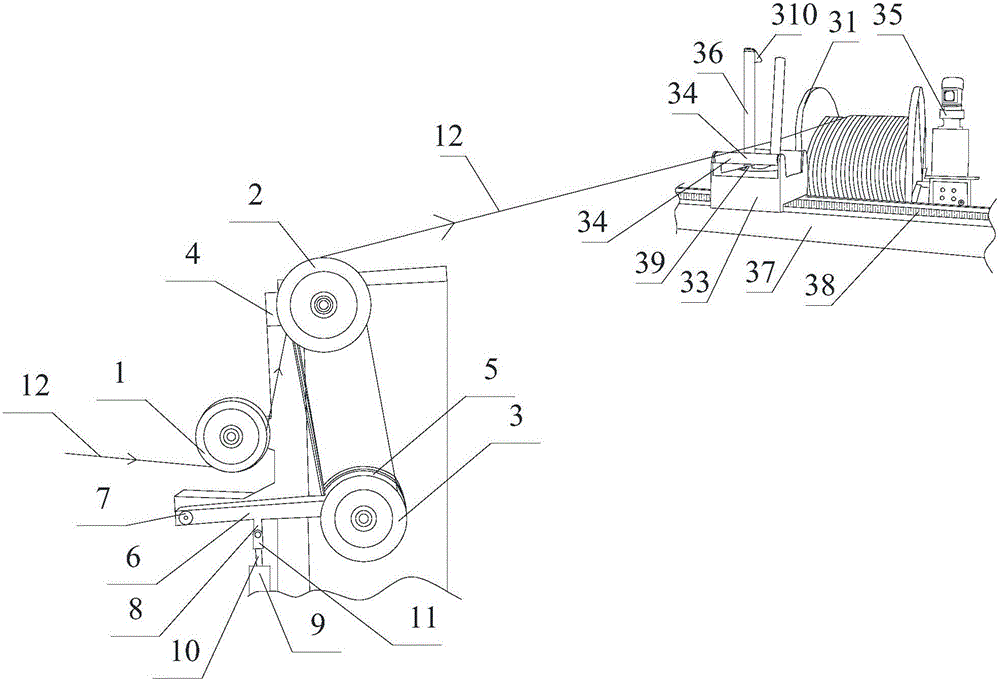 Auxiliary device of wire drawing machine