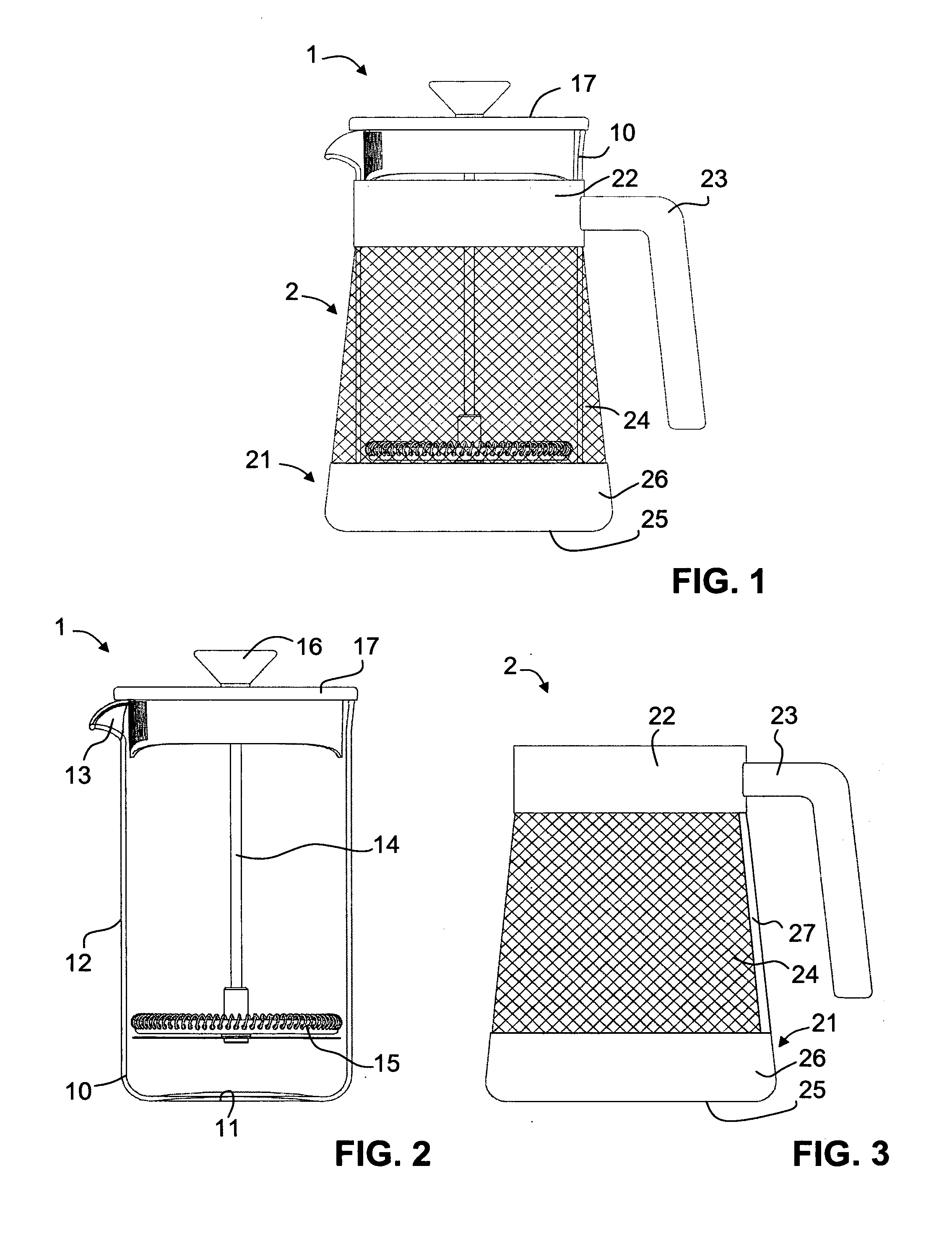 Coffee press with mesh