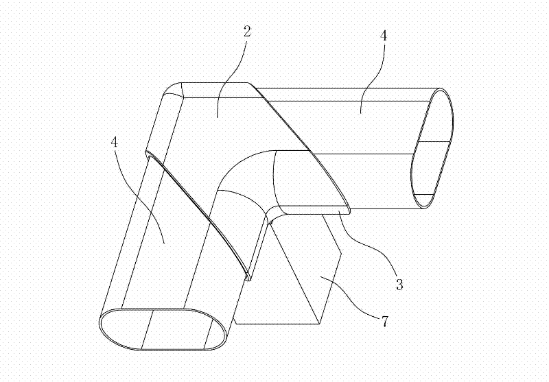 Three-way connecting fitting of face pipe