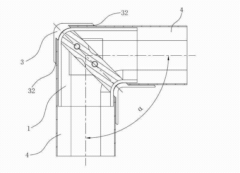 Three-way connecting fitting of face pipe