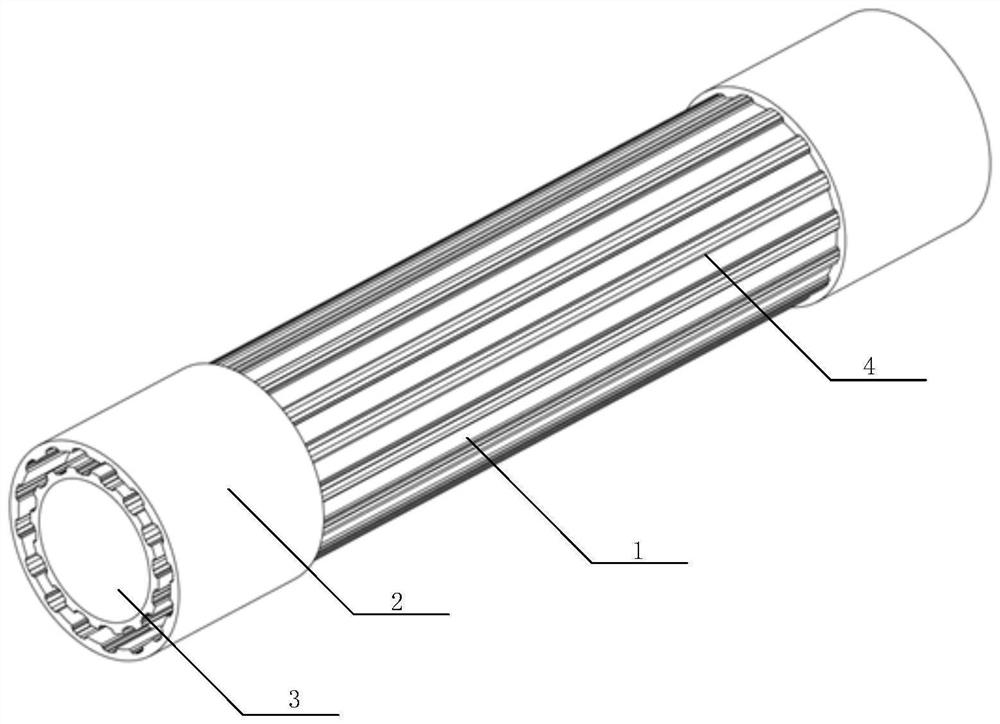 Component and joint integrated composite material pre-tightening force longitudinal fractal tooth connecting device