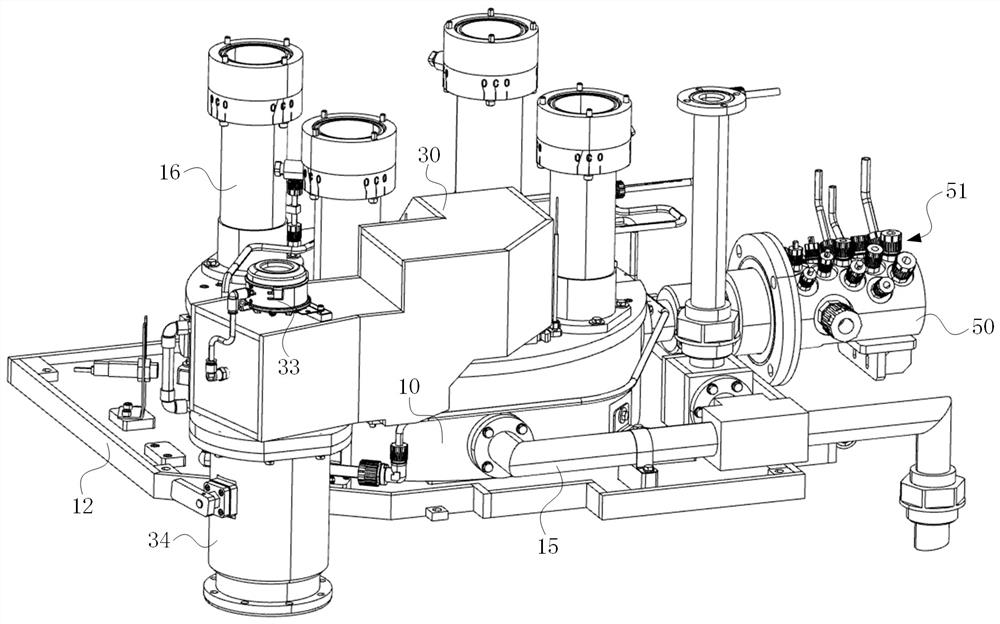 A gas-liquid separation device for a multi-station single-chip wafer cleaning machine