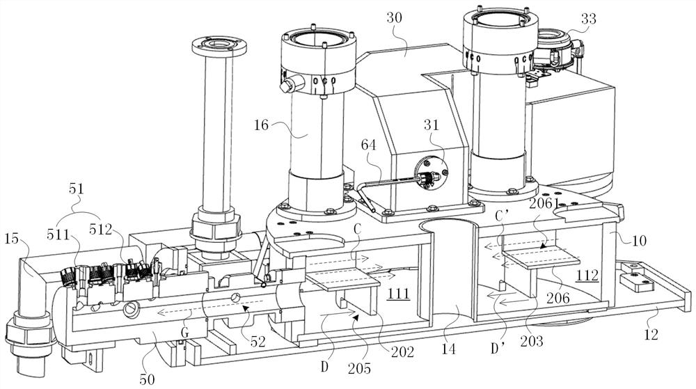 A gas-liquid separation device for a multi-station single-chip wafer cleaning machine