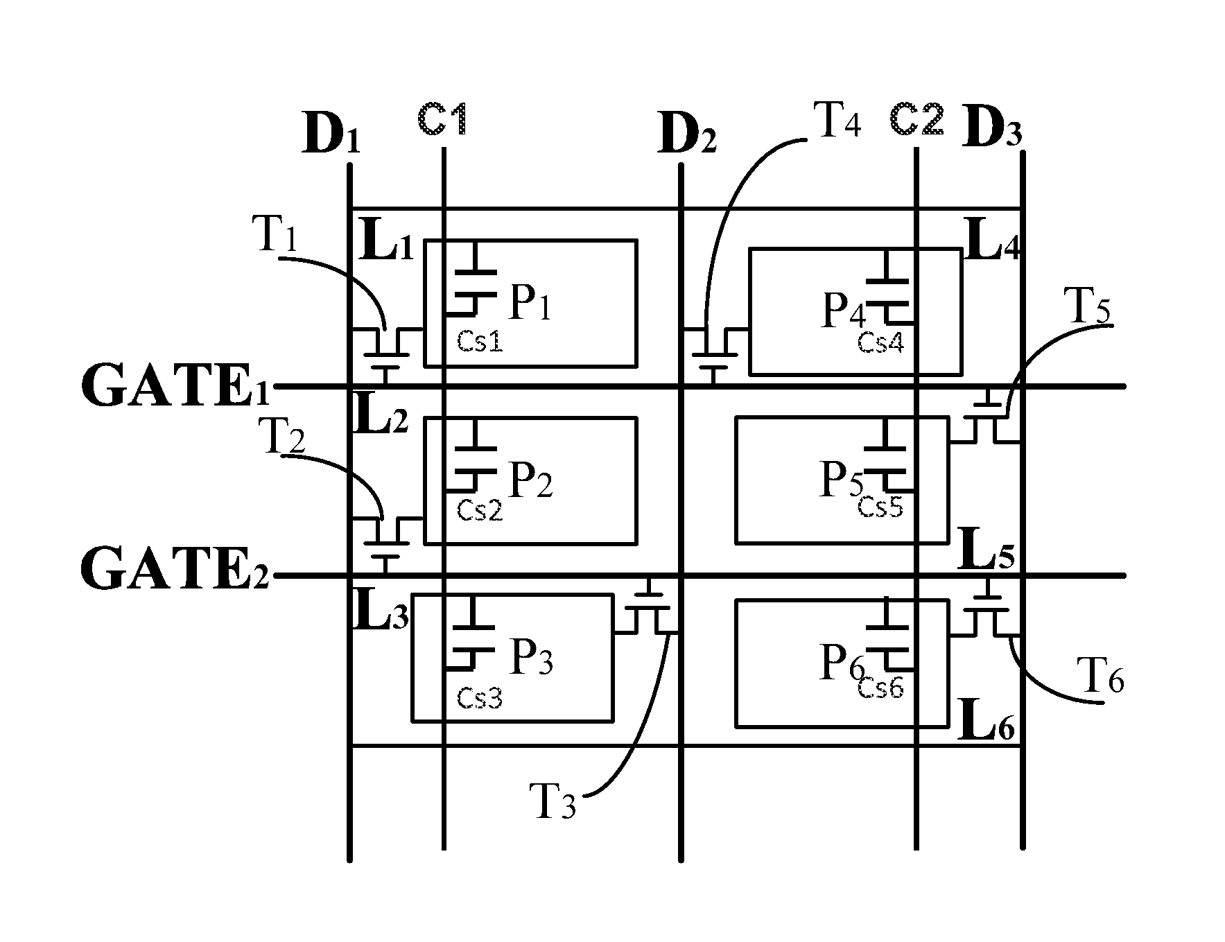 Dual-gate driven lateral pixel arrangement structure and display panel